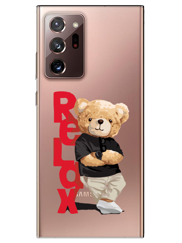 Samsung%20Note%2020%20Ultra%20Teddy%20Bear%20Relax%20Şeffaf%20Telefon%20Kılıfı