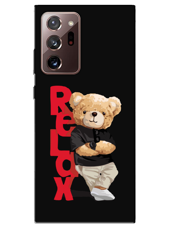 Samsung%20Note%2020%20Ultra%20Teddy%20Bear%20Relax%20Siyah%20Telefon%20Kılıfı