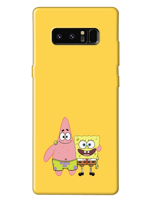 Samsung%20Note%208%20Sünger%20Bob%20Ve%20Patrickstar%20Sarı%20Telefon%20Kılıfı