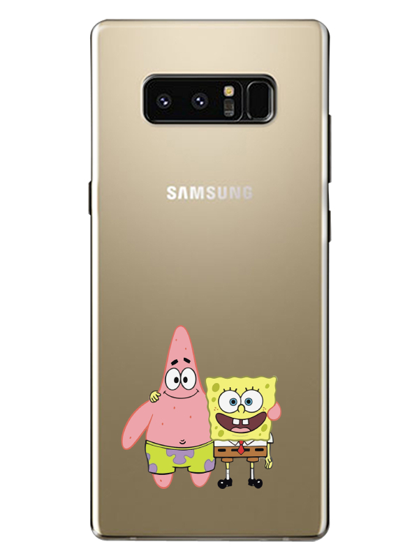 Samsung%20Note%208%20Sünger%20Bob%20Ve%20Patrickstar%20Şeffaf%20Telefon%20Kılıfı