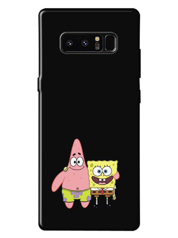 Samsung%20Note%208%20Sünger%20Bob%20Ve%20Patrickstar%20Siyah%20Telefon%20Kılıfı