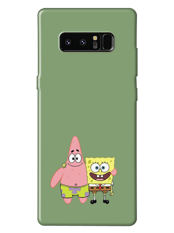 Samsung%20Note%208%20Sünger%20Bob%20Ve%20Patrickstar%20Yeşil%20Telefon%20Kılıfı