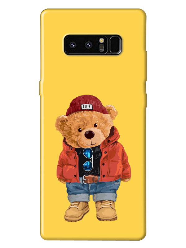 Samsung%20Note%208%20Teddy%20Bear%20Sarı%20Telefon%20Kılıfı