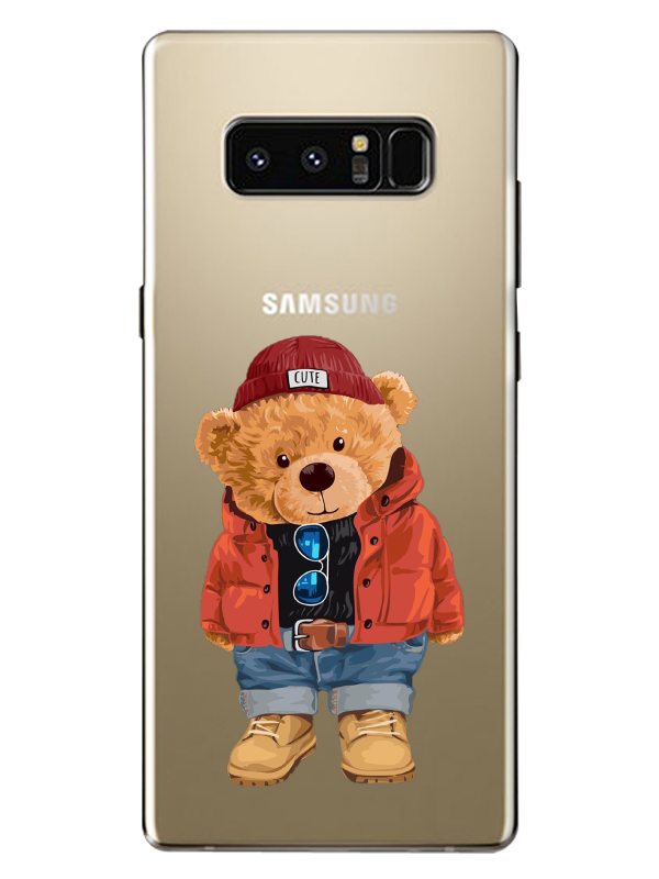 Samsung%20Note%208%20Teddy%20Bear%20Şeffaf%20Telefon%20Kılıfı