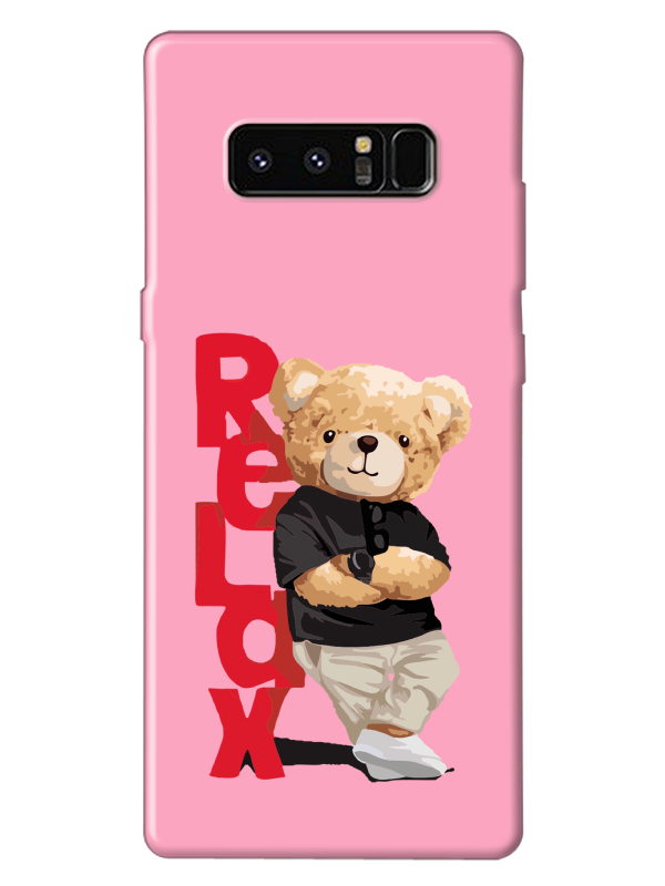 Samsung%20Note%208%20Teddy%20Bear%20Relax%20Pembe%20Telefon%20Kılıfı