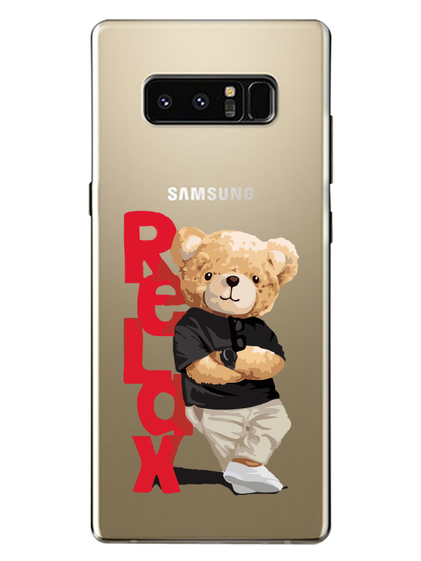 Samsung%20Note%208%20Teddy%20Bear%20Relax%20Şeffaf%20Telefon%20Kılıfı