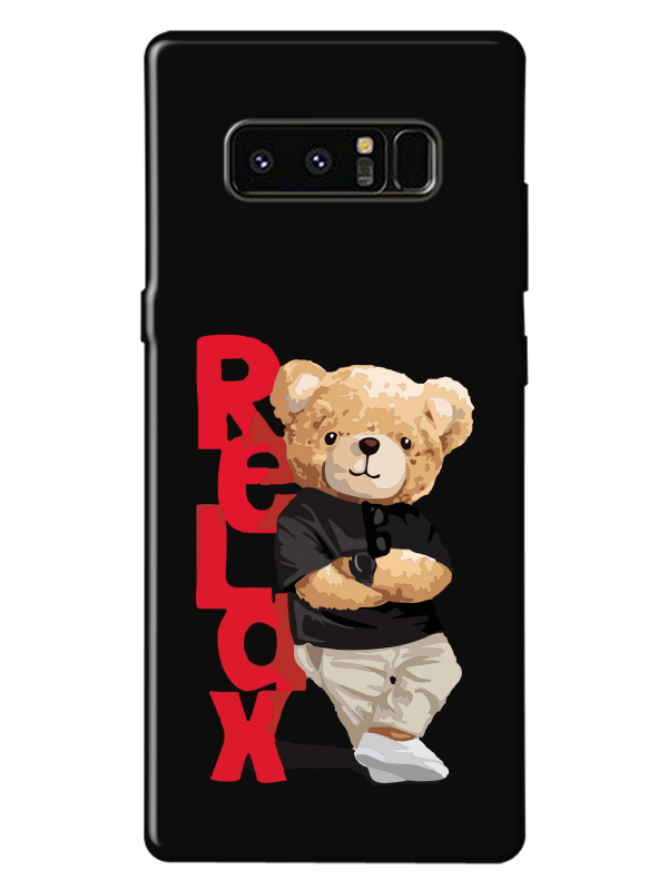 Samsung%20Note%208%20Teddy%20Bear%20Relax%20Siyah%20Telefon%20Kılıfı