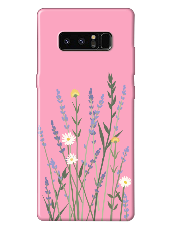 Samsung%20Note%208%20Lavanta%20Desenli%20Pembe%20Telefon%20Kılıfı