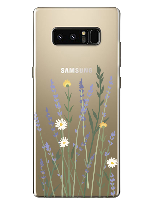 Samsung%20Note%208%20Lavanta%20Desenli%20Şeffaf%20Telefon%20Kılıfı