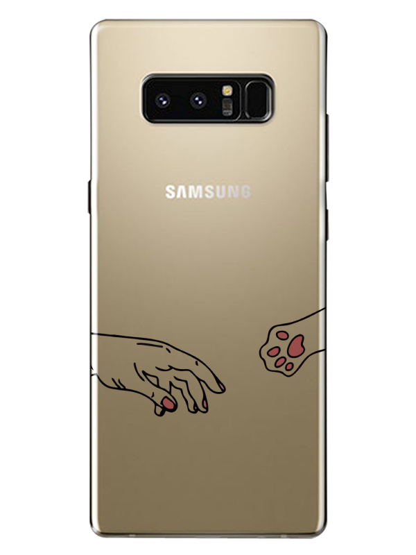 Samsung%20Note%208%20Hand%20And%20Paw%20Şeffaf%20Telefon%20Kılıfı