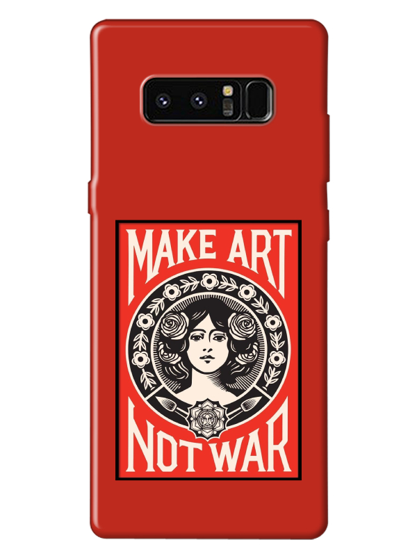 Samsung%20Note%208%20Make%20Art%20Not%20War%20Kırmızı%20Telefon%20Kılıfı