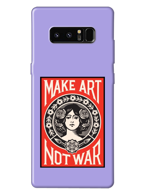 Samsung%20Note%208%20Make%20Art%20Not%20War%20Lila%20Telefon%20Kılıfı