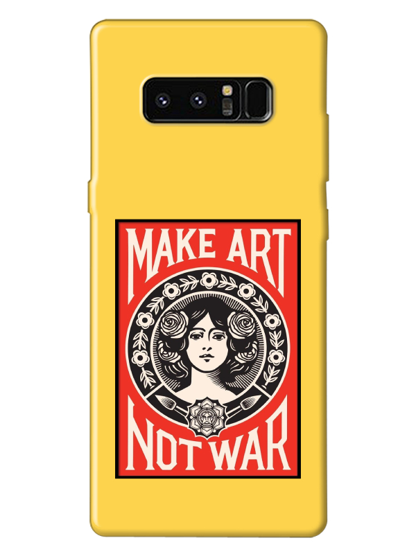 Samsung%20Note%208%20Make%20Art%20Not%20War%20Sarı%20Telefon%20Kılıfı