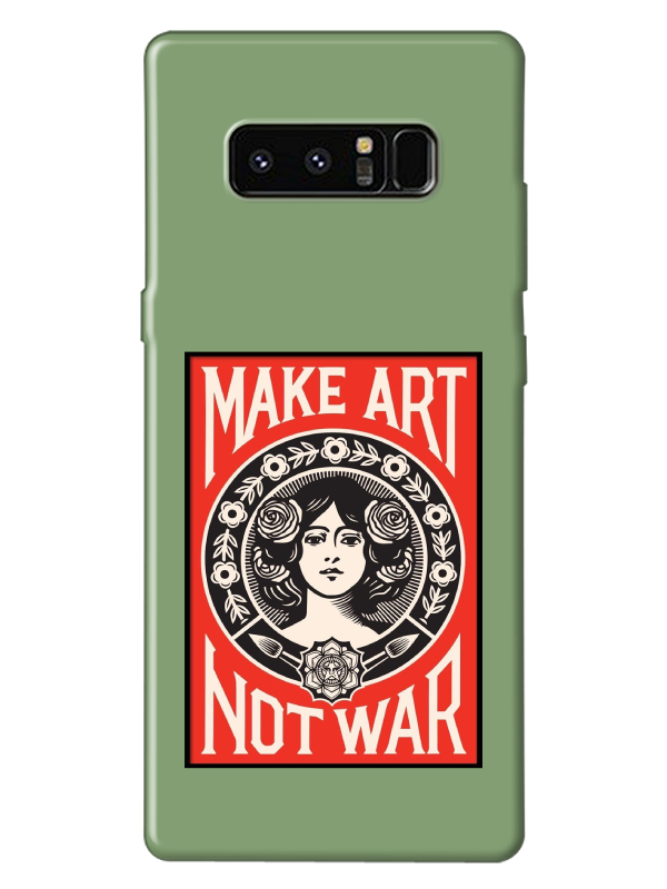 Samsung%20Note%208%20Make%20Art%20Not%20War%20Yeşil%20Telefon%20Kılıfı