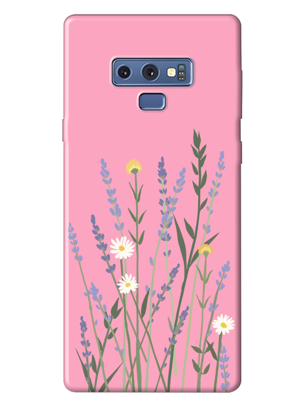 Samsung%20Note%209%20Lavanta%20Desenli%20Pembe%20Telefon%20Kılıfı