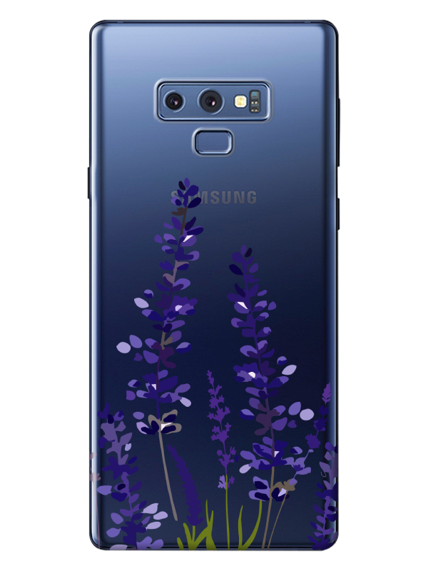 Samsung%20Note%209%20Lavanta%20Desenli%20Şeffaf%20Telefon%20Kılıfı