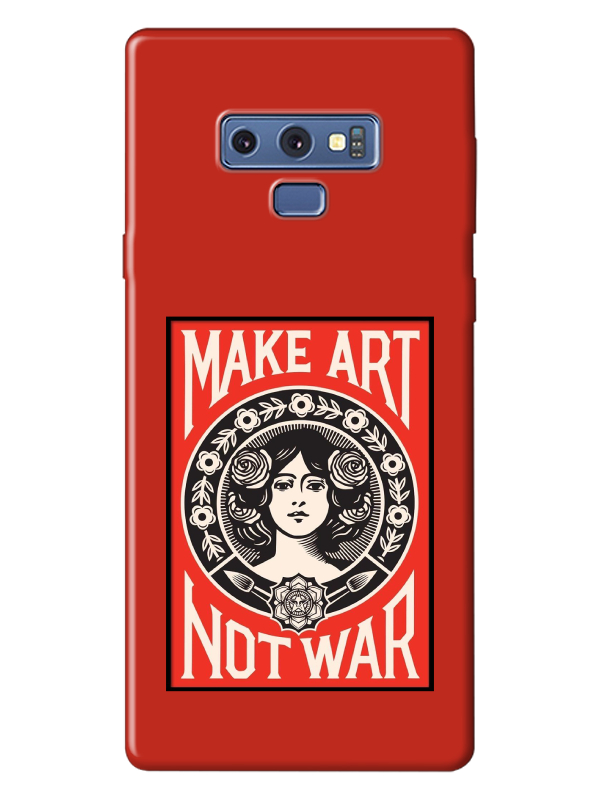 Samsung%20Note%209%20Make%20Art%20Not%20War%20Kırmızı%20Telefon%20Kılıfı