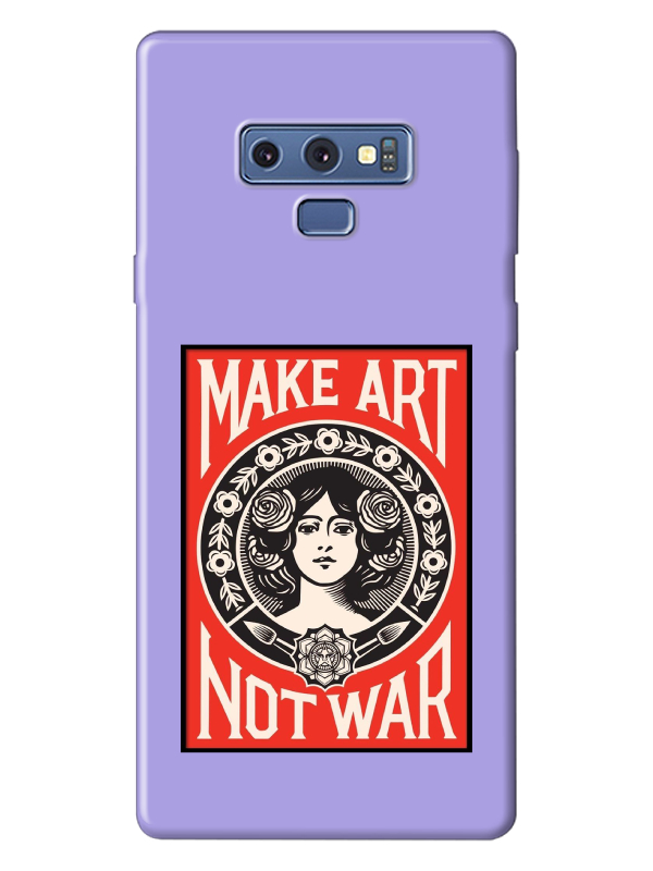 Samsung%20Note%209%20Make%20Art%20Not%20War%20Lila%20Telefon%20Kılıfı