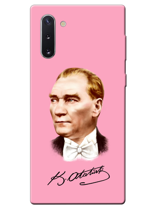 Samsung%20Note%2010%20Atatürk%20İmzalı%20Pembe%20Telefon%20Kılıfı