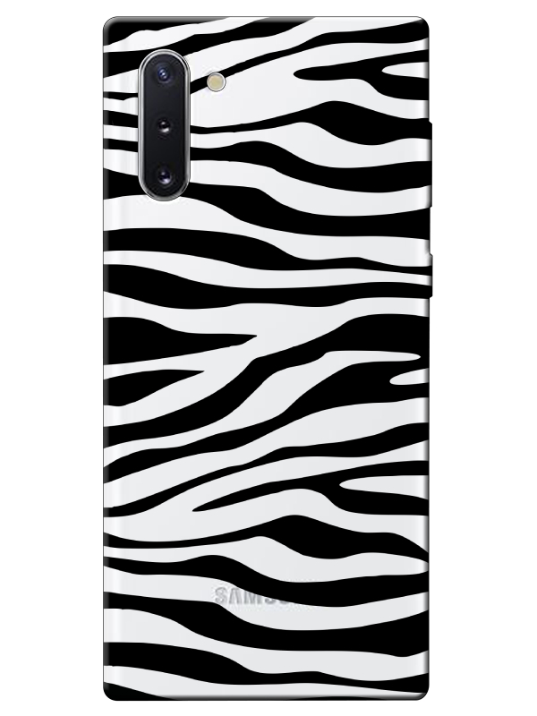 Samsung%20Note%2010%20Zebra%20Desen%20Şeffaf%20Telefon%20Kılıfı