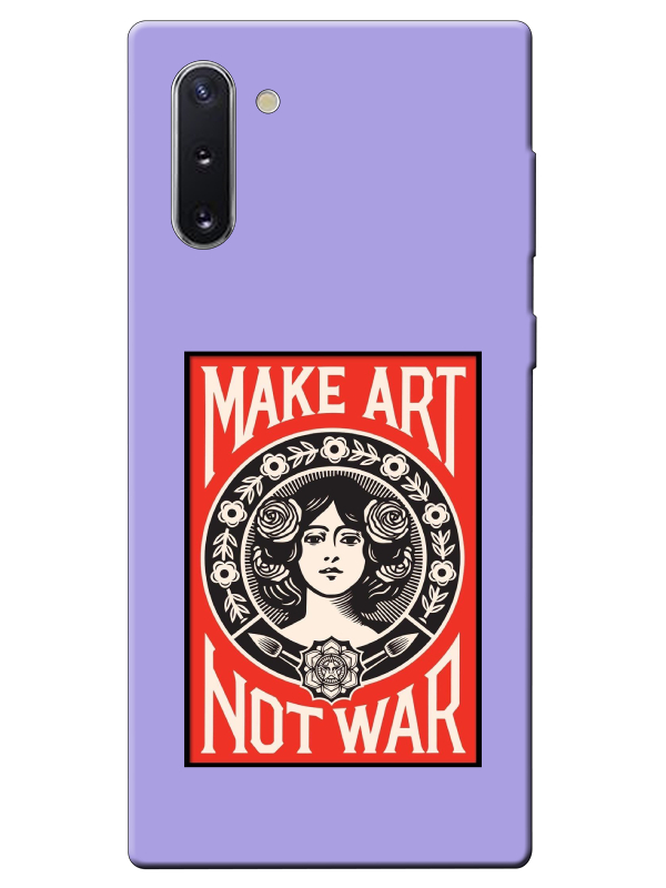 Samsung%20Note%2010%20Make%20Art%20Not%20War%20Lila%20Telefon%20Kılıfı