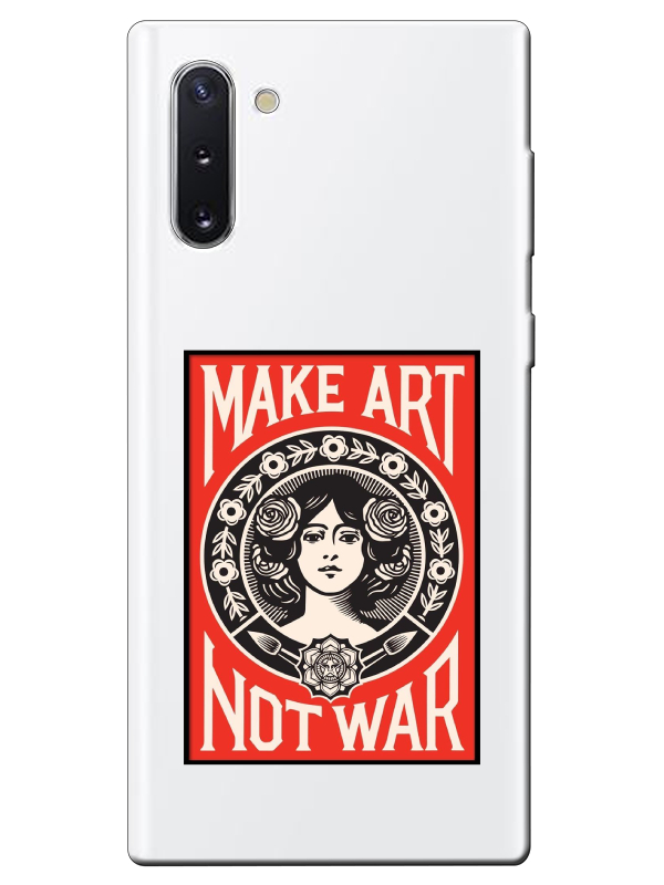 Samsung%20Note%2010%20Make%20Art%20Not%20War%20Şeffaf%20Telefon%20Kılıfı