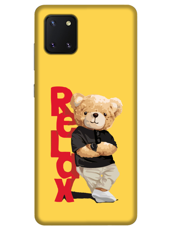 Samsung%20Note%2010%20Lite%20Teddy%20Bear%20Relax%20Sarı%20Telefon%20Kılıfı