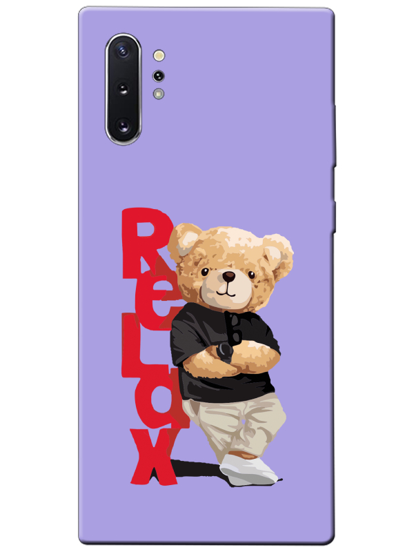 Samsung%20Note%2010%20Plus%20Teddy%20Bear%20Relax%20Lila%20Telefon%20Kılıfı