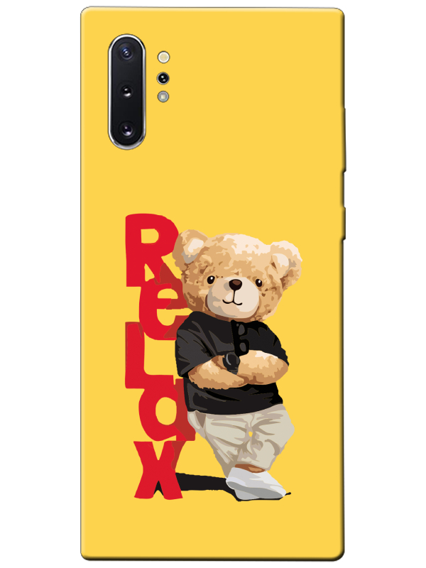 Samsung%20Note%2010%20Plus%20Teddy%20Bear%20Relax%20Sarı%20Telefon%20Kılıfı