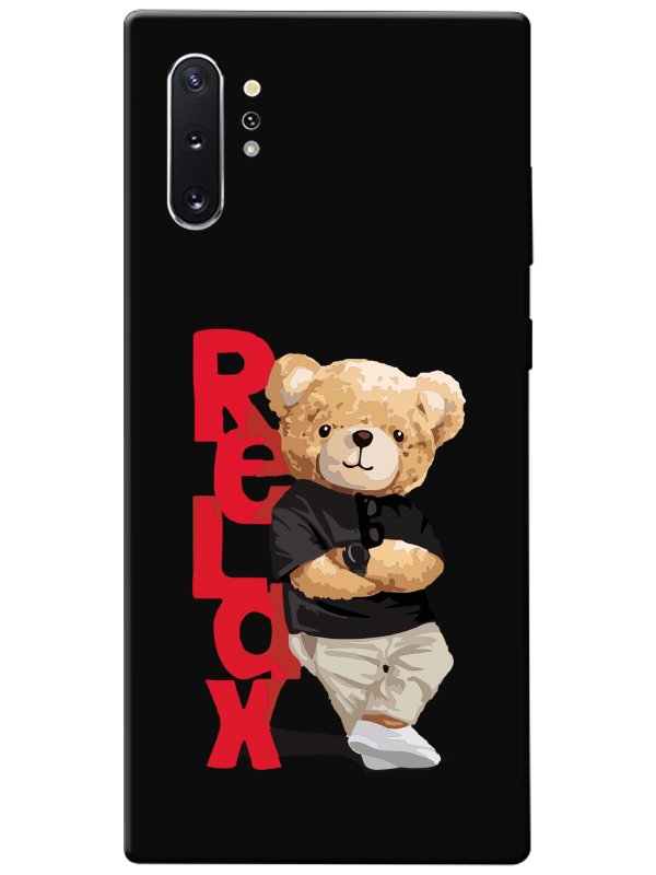 Samsung%20Note%2010%20Plus%20Teddy%20Bear%20Relax%20Siyah%20Telefon%20Kılıfı