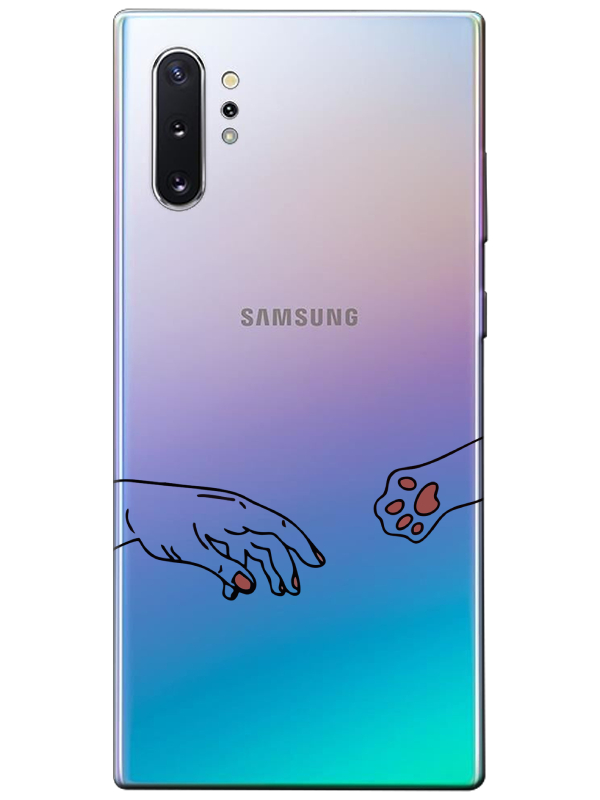 Samsung%20Note%2010%20Plus%20Hand%20And%20Paw%20Şeffaf%20Telefon%20Kılıfı