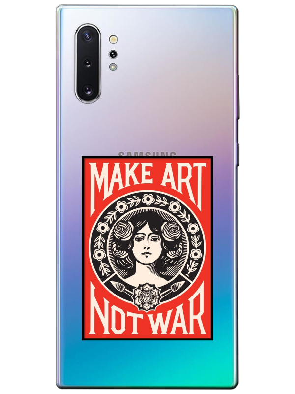 Samsung%20Note%2010%20Plus%20Make%20Art%20Not%20War%20Şeffaf%20Telefon%20Kılıfı