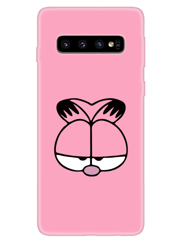 Samsung%20S10%20Garfield%20Pembe%20Telefon%20Kılıfı