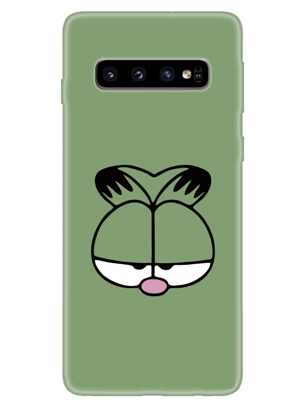 Samsung%20S10%20Garfield%20Yeşil%20Telefon%20Kılıfı