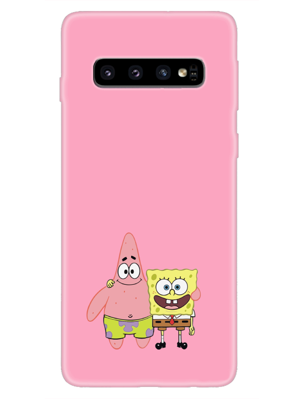 Samsung%20S10%20Sünger%20Bob%20Ve%20Patrickstar%20Pembe%20Telefon%20Kılıfı