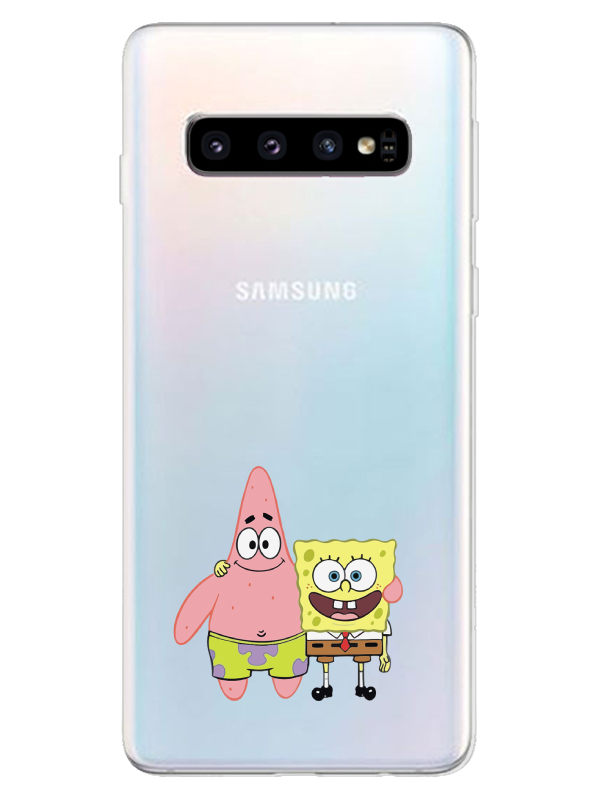 Samsung%20S10%20Sünger%20Bob%20Ve%20Patrickstar%20Şeffaf%20Telefon%20Kılıfı