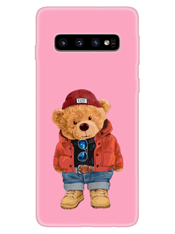 Samsung%20S10%20Teddy%20Bear%20Pembe%20Telefon%20Kılıfı