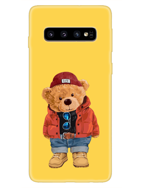 Samsung%20S10%20Teddy%20Bear%20Sarı%20Telefon%20Kılıfı