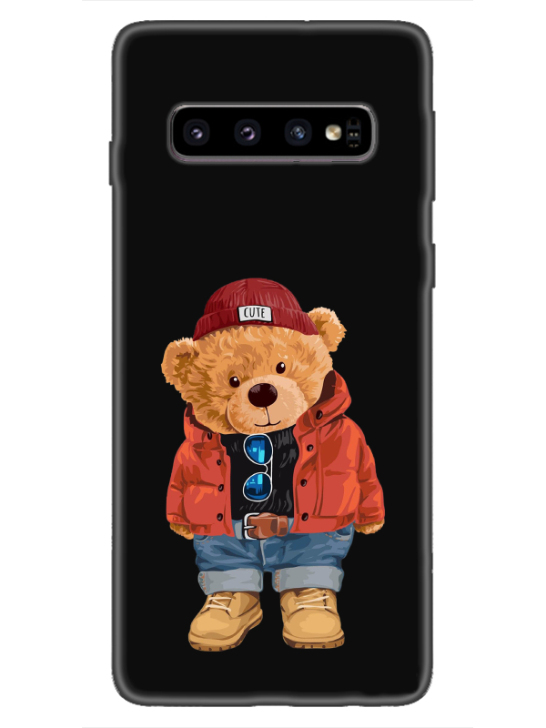 Samsung%20S10%20Teddy%20Bear%20Siyah%20Telefon%20Kılıfı