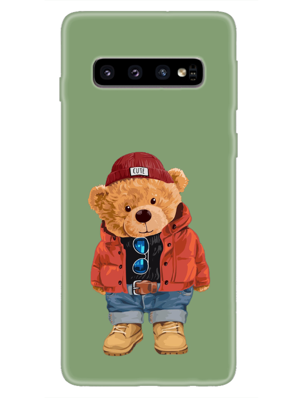 Samsung%20S10%20Teddy%20Bear%20Yeşil%20Telefon%20Kılıfı