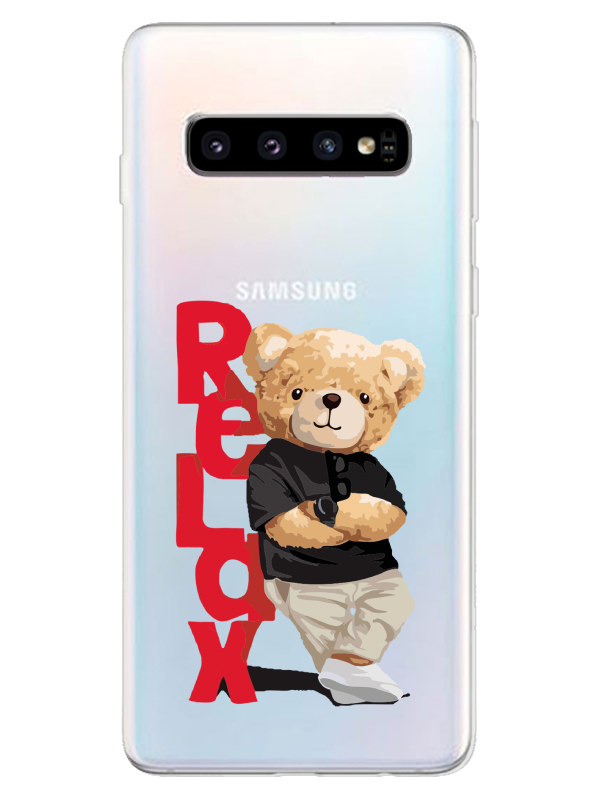 Samsung%20S10%20Teddy%20Bear%20Relax%20Şeffaf%20Telefon%20Kılıfı