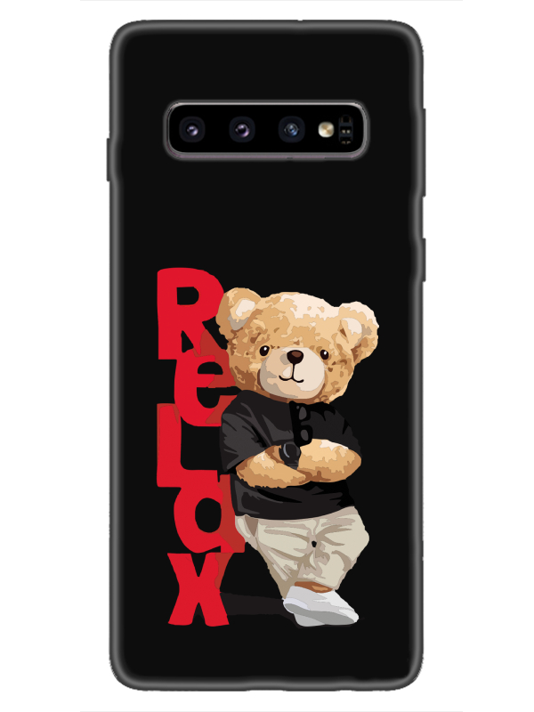 Samsung%20S10%20Teddy%20Bear%20Relax%20Siyah%20Telefon%20Kılıfı