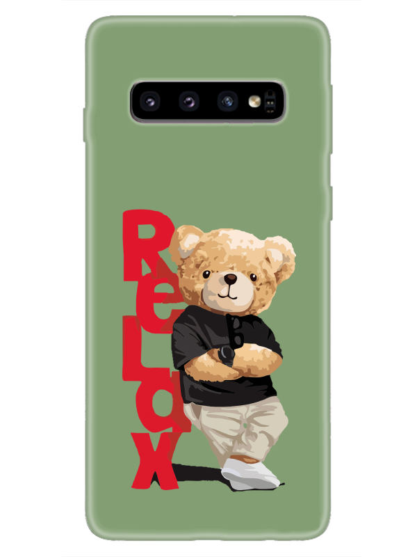 Samsung%20S10%20Teddy%20Bear%20Relax%20Yeşil%20Telefon%20Kılıfı