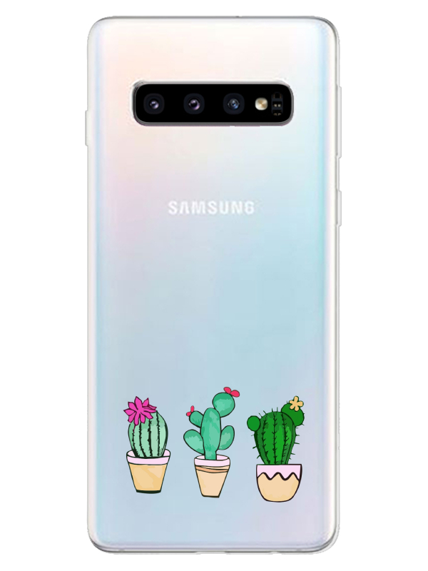 Samsung%20S10%20Kaktüs%20Şeffaf%20Telefon%20Kılıfı