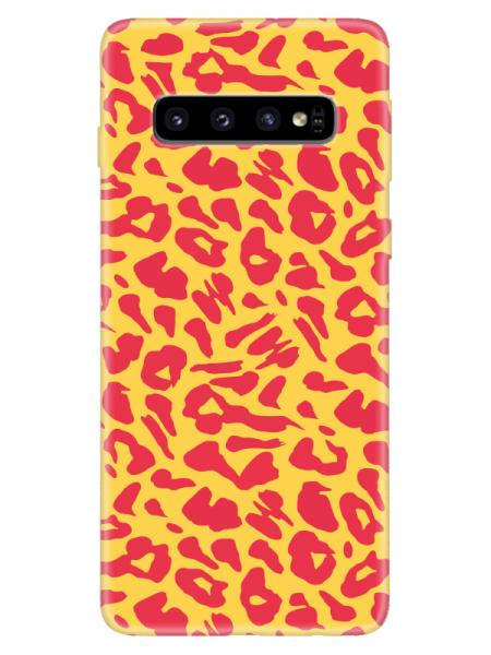 Samsung%20S10%20Leopar%20Desenli%20Sarı%20Telefon%20Kılıfı