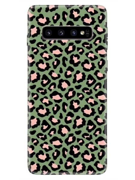 Samsung%20S10%20Leopar%20Desenli%20Yeşil%20Telefon%20Kılıfı