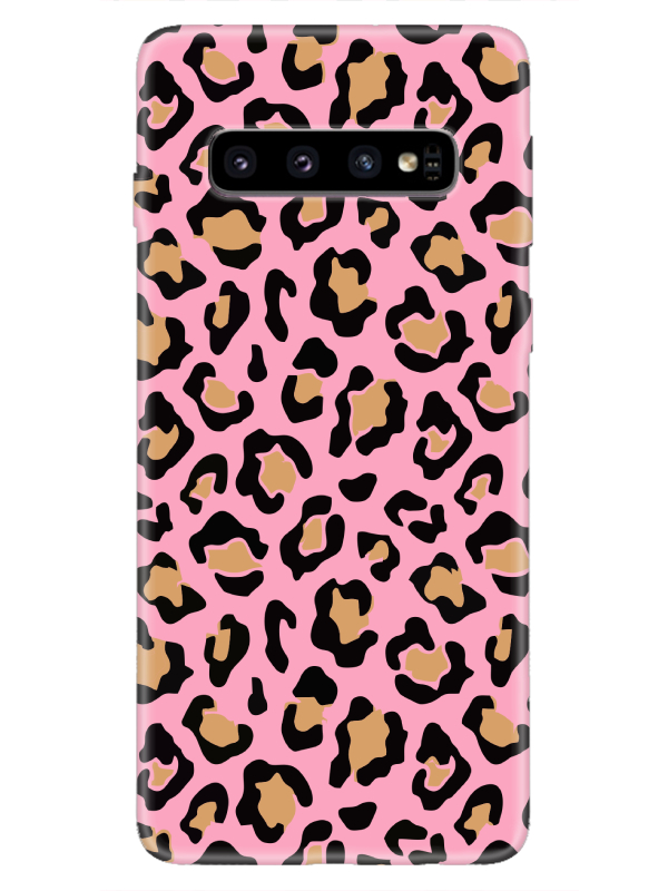 Samsung%20S10%20Leopar%20Desenli%20Pembe%20Telefon%20Kılıfı