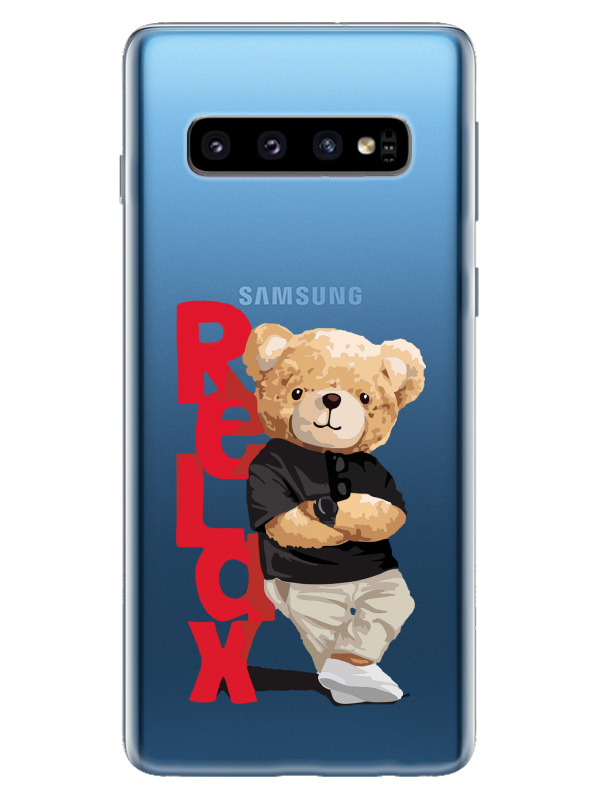 Samsung%20S10%20Plus%20Teddy%20Bear%20Relax%20Şeffaf%20Telefon%20Kılıfı