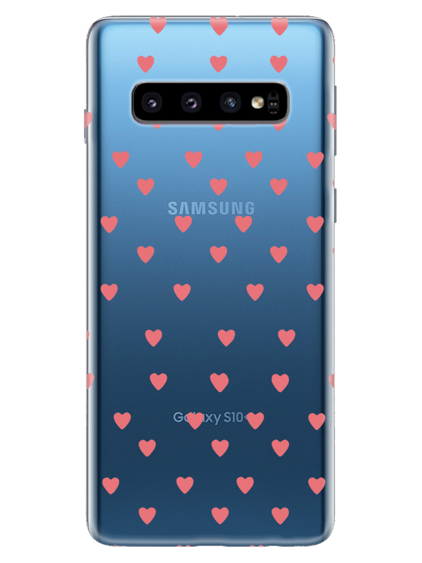 Samsung%20S10%20Plus%20Minik%20Kalpler%20Şeffaf%20Telefon%20Kılıfı