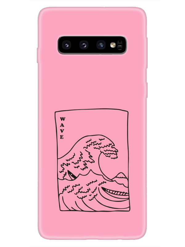 Samsung%20S10%20Plus%20Kanagawa%20Wave%20Pembe%20Telefon%20Kılıfı